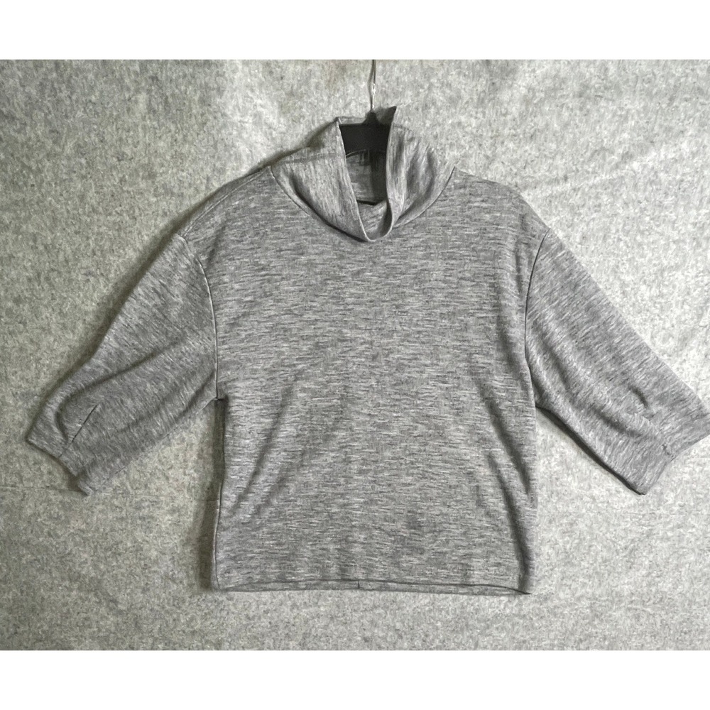 Banana Republic Womens Mock Neck 3/4 Sleeve Heathered Grey Knit Top Small - Picture 9 of 10